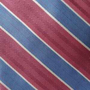 SHORE & SINGER 100% SILK TIE PINK BLUE 3.25